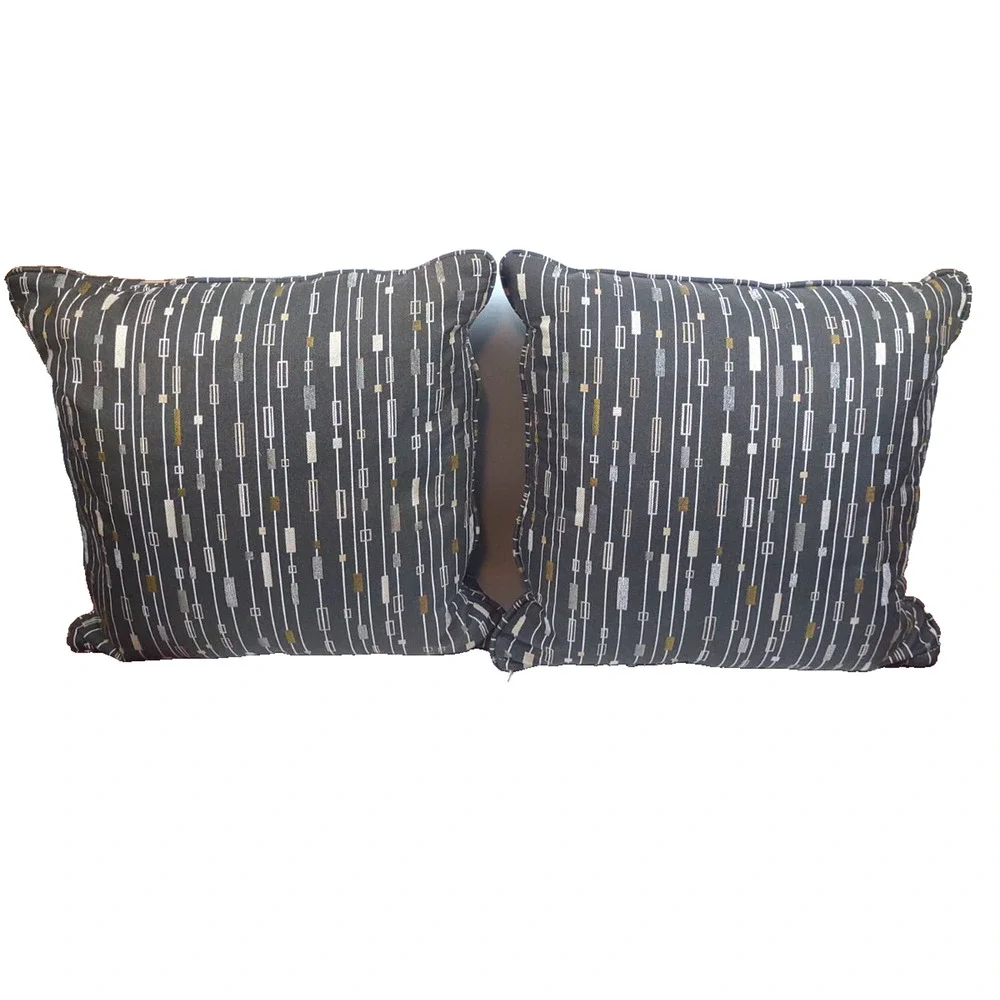 2 Pc William's Lina Multicolored Geometric Outdoor Throw Pillows Polyester 18x18